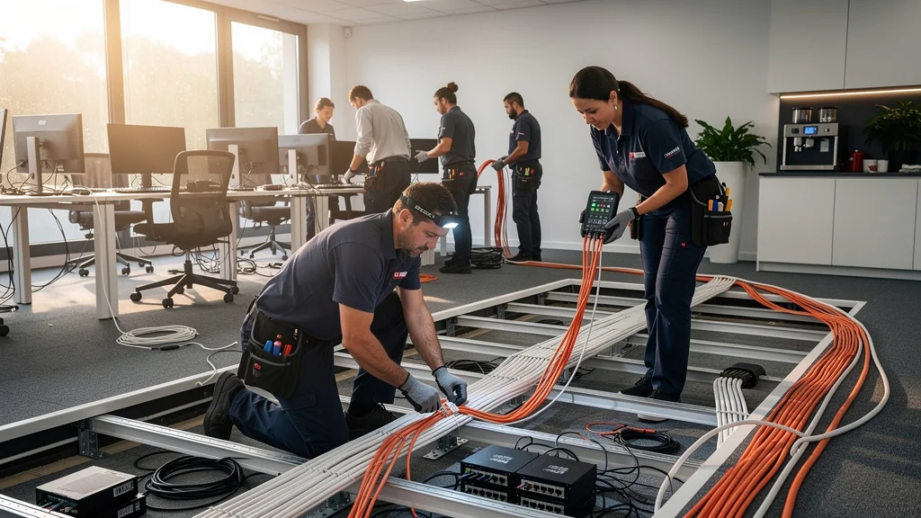 Refaire le câblage réseau d'un bureau moderne à Dardilly, intervention technique et transformation